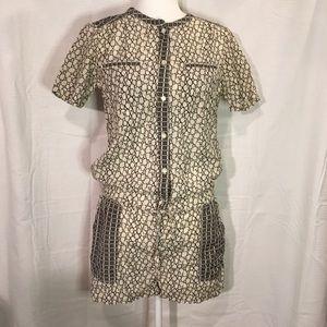 Maison Scotch Black and Cream Romper Shorts